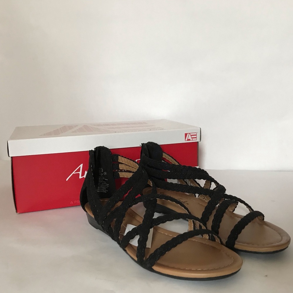 black payless american eagle strappy sandals